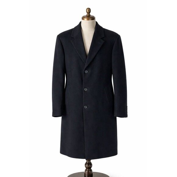 Turnbury Other - Turnbury Loro Piana Luxurious Black‎ Soft Wool Over-coat Men’s 46